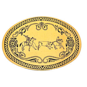 VTG Cowboy Belt Buckle Bronze Tru-West Rodeo Ranch Wear Western 4" wide X 3"